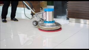 Polishing marble tiles